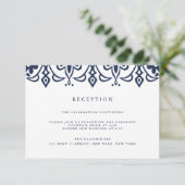 Marrakesch Empfang Card | Marine Einladung (Stehend Vorderseite)