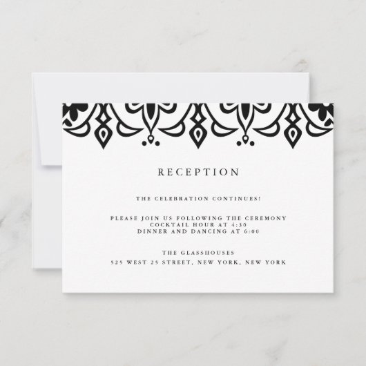 Marrakesch Empfang Card | Schwarz Einladung (Vorderseite)