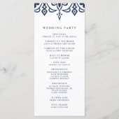 Marrakesch-Hochzeitsprogramm | Dunkelblau Programm (Rückseite)