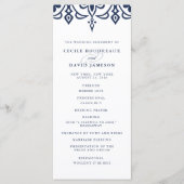 Marrakesch-Hochzeitsprogramm | Dunkelblau Programm (Vorderseite)