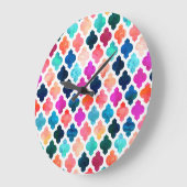 Marrakesch marokkanischer Rosa #homedecor Große Wanduhr (Winkel)