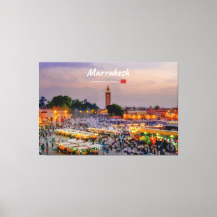 Marrakesch, Marokko - Djemaa el Fnaa-Platz Leinwanddruck