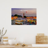 Marrakesch, Marokko - Djemaa el Fnaa-Platz Poster (Küche)