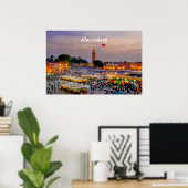 Marrakesch, Marokko - Djemaa el Fnaa-Platz Poster (Heimbüro)