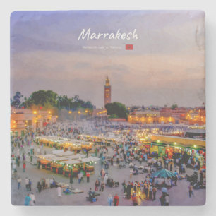 Marrakesch, Marokko - Djemaa el Fnaa-Platz Steinuntersetzer