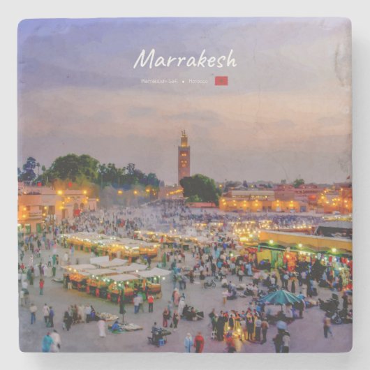 Marrakesch, Marokko - Djemaa el Fnaa-Platz Steinuntersetzer (Vorderseite)