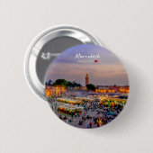 Marrakesch, Marokko - Jemaa el Fnaa Platz Button (Vorne & Hinten)