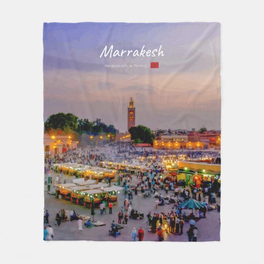 Marrakesch, Marokko - Jemaa el Fnaa Platz Fleecedecke (Vorderseite)