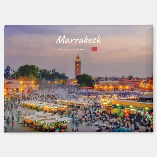 Marrakesch, Marokko - Jemaa el Fnaa-Platz Magnet (Vorderseite)