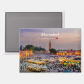 Marrakesch, Marokko - Jemaa el Fnaa-Platz Magnet (Vorderseite/Rückseite)
