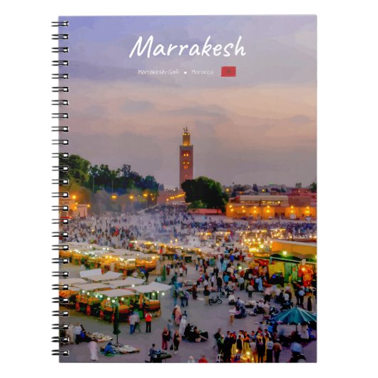 Marrakesch, Marokko - Jemaa el Fnaa Platz Notizblock (Vorderseite)