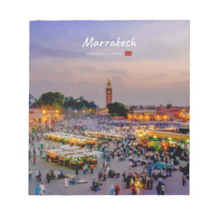 Marrakesch, Marokko - Jemaa el Fnaa Platz Notizblock
