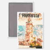 Marrakesch Marokko Koutoubia Moschee Magnet (Vorderseite/Rückseite)