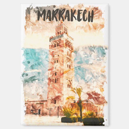 Marrakesch Marokko Koutoubia Moschee Magnet (Vorderseite)