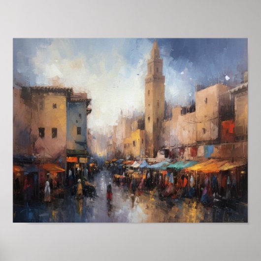 Marrakesch Marokko Malerei Kunst Druck Poster (Vorne)
