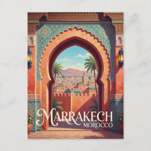 Marrakesch Marokko marokkanische Architektur Reise Postkarte