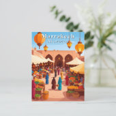 Marrakesch Marokko Marokko Souk and Market Travel Postkarte (Stehend Vorderseite)