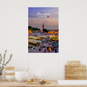 Marrakesch, Marokko - Platz Jemaa el-Fnaa Poster (Küche)