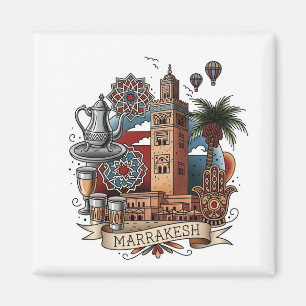 Marrakesch Marokko Reise Magnet