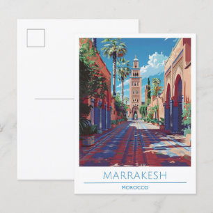 Marrakesch Marokko Reise  Postkarte