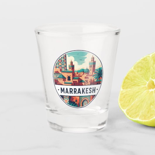 Marrakesch Marokko Reisen Schnapsglas (Vorderseite)