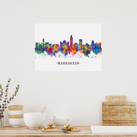 Marrakesch Marokko Skyline Poster (Küche)
