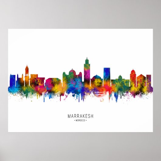 Marrakesch Marokko Skyline Poster (Vorne)