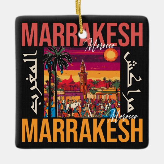Marrakesch Marokko Souvenir Tourismus Reisegewerbe Keramikornament (Vorderseite)