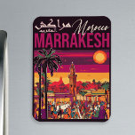 Marrakesch Marokko Souvenir Tourismus Reisegewerbe Magnet<br><div class="desc">Dieses Design ist ein Markt in Marrakesch (Souk) in Marokko,  der die marokkanische Kultur repräsentiert. Ein ideales Geschenk für Reisende und Touristen in der Welt.</div>