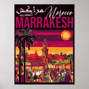 Marrakesch Marokko Souvenir Tourismus Reisegewerbe Poster