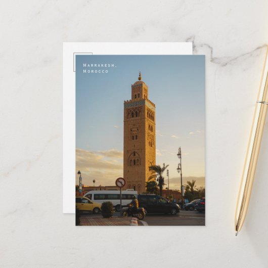 Marrakesch Marokko Stadt Stimmung Straßen Szene Postkarte (Vorderseite/Rückseite Beispiel)