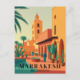 Marrakesch Marokko Vintage Reise Postkarte