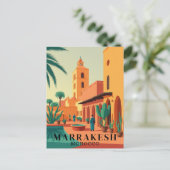 Marrakesch Marokko Vintage Travel Postkarte (Stehend Vorderseite)
