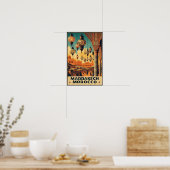 Marrakesch Marokko Vintages Marktplaner Poster (Küche)