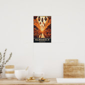 Marrakesch Marokko Vintages Marktplaner Poster (Küche)