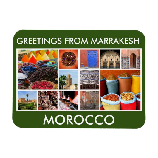Marrakesch-Morocco-Grüße Magnet (Horizontal)