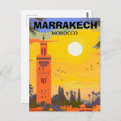 Marrakesch Reisen Postkarte Kunst, Marokko (Vorne/Hinten)