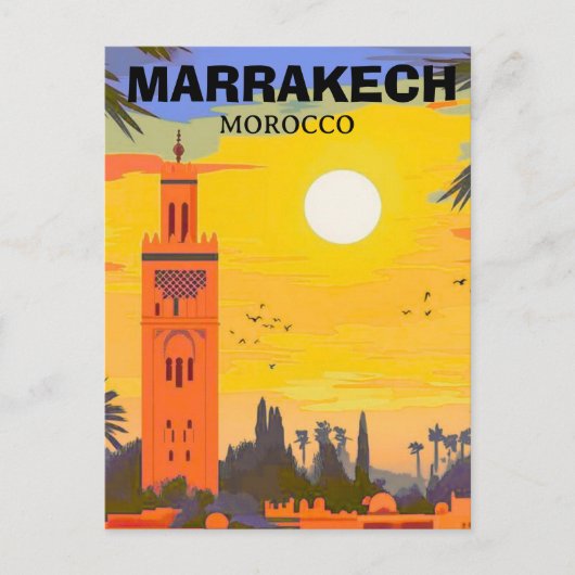 Marrakesch Reisen Postkarte Kunst, Marokko (Vorderseite)