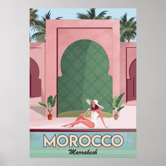 Marrakesch-Reiseplakat Poster (Vorne)