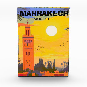 Marrakesch-Reisepostkarten-Kunst, Marokko-Reisepos Fotoblock