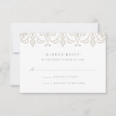 Marrakesch RSVP-Karte | Linen Greige RSVP Karte (Vorderseite)