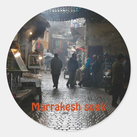 Marrakesch-Souk in Marokko Runder Aufkleber (Vorderseite)