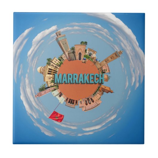 Marrakesch Stadt kleiner Planet Marokko Architektu Fliese (Vorderseite)
