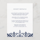 Marrakesch Wedding Guest Details Card | Marine Begleitkarte (Vorderseite)
