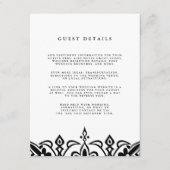 Marrakesch Wedding Guest Details Card | Schwarz Begleitkarte (Vorderseite)