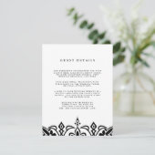 Marrakesch Wedding Guest Details Card | Schwarz Begleitkarte (Stehend Vorderseite)