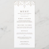Marrakesch Wedding Menu Card | Linen Greige Menükarte (Vorderseite)