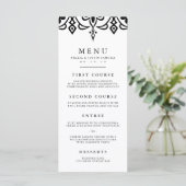 Marrakesch Wedding Menu Card | Schwarz Menükarte (Stehend Vorderseite)