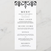 Marrakesch Wedding Menu Card | Schwarz Menükarte (Vorderseite)
