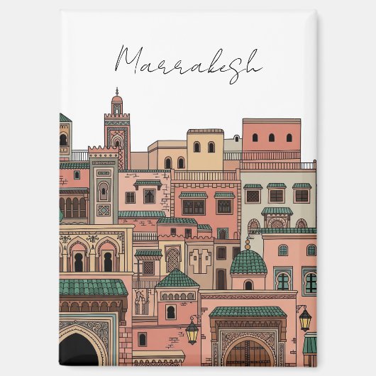 Marrakesh Morocco Travel Magnet (Vorderseite)